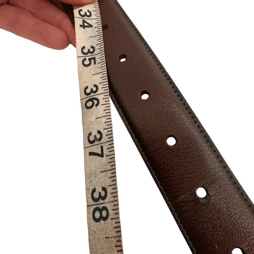 Perry Ellis Brown Leather Men's Belt Size 34 / 85